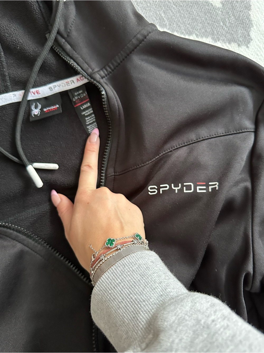 Spyder Black Zip-Up Hoodie Jacket